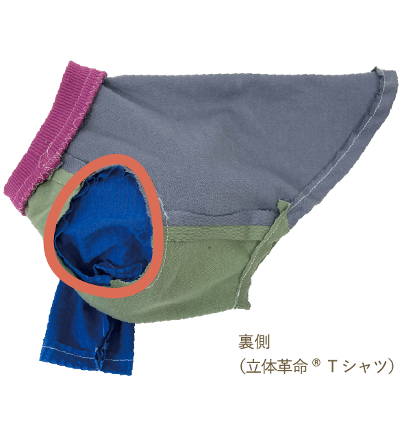 裏側
(立体革命®Tシャツ)